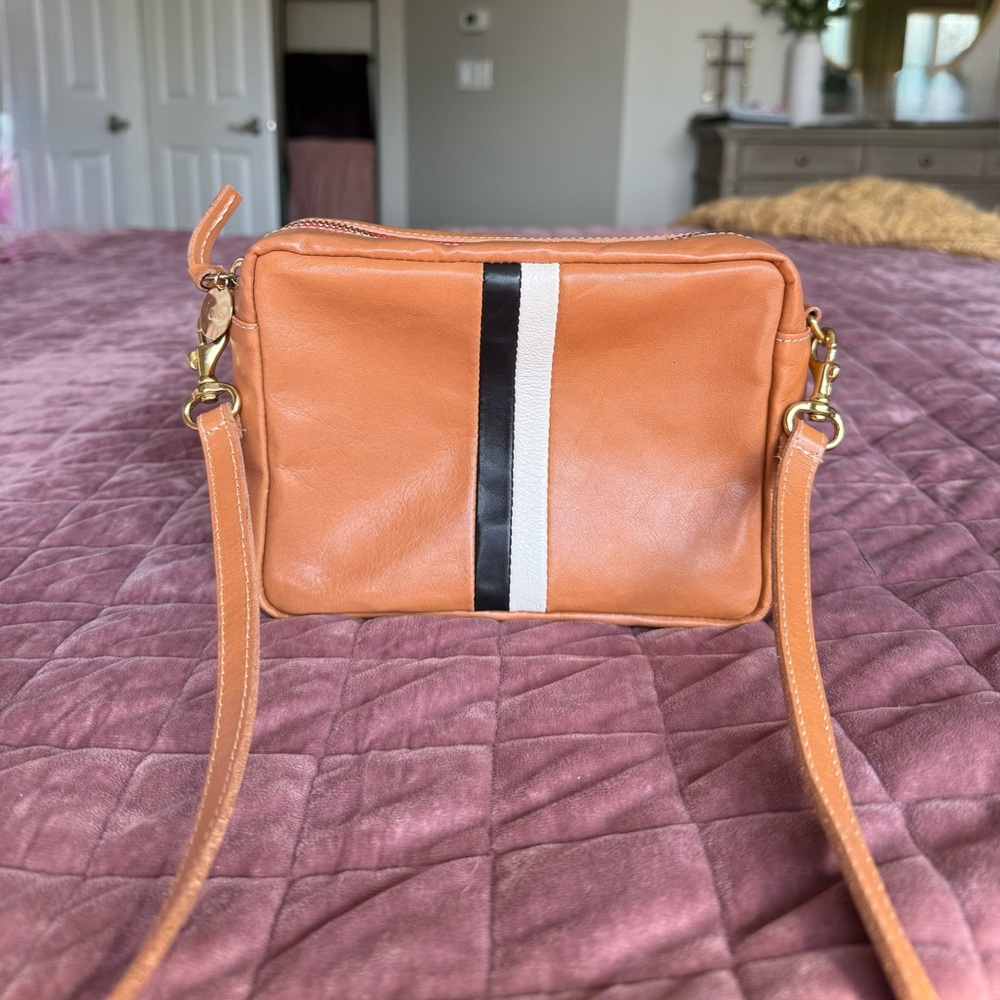 Clare V Tan and Black Crossbody Bag